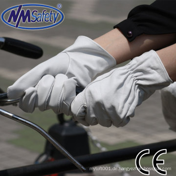 NMSAFETY Mens graue Ziegenlederhandschuhe für Fahrrad für Motorrad